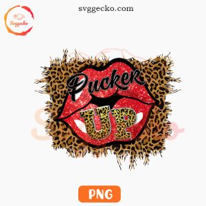 Pucker Up Leopard PNG, Valentine Lips Cute PNG Sublimation