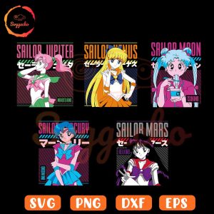 Sailor Moon Characters Bundle SVG PNG EPS DXF Files For Shirt
