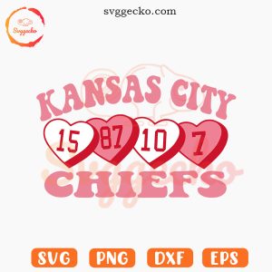 Kansas City Chiefs Conversation Hearts SVG PNG Files For Cricut