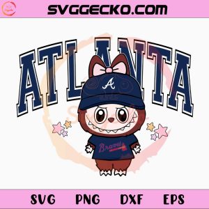 Labubu Atlanta Braves SVG, Labubu X Baseball SVG, Labubu MLB SVG PNG
