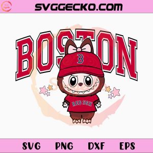 Labubu Boston Red Sox SVG, Labubu X Baseball SVG, Labubu MLB SVG PNG