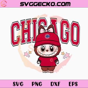 Labubu Chicago Cubs SVG, Labubu X Baseball SVG, Labubu MLB SVG PNG