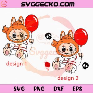 Funny Labubu Pennywise SVG, Labubu​ Horror Movies SVG, Labubu​ Halloween SVG PNG Files