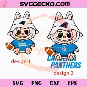 Labubu Carolina Panthers SVG, Labubu Football Teams SVG, Labubu NFL SVG PNG Files