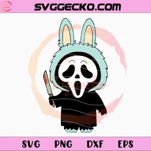 Labubu Ghostface SVG, Labubu Spooky Halloween SVG, Labubu Horror SVG PNG