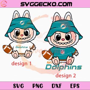 Labubu Miami Dolphins SVG, Labubu Football Teams SVG, Labubu NFL SVG PNG Files