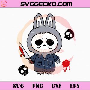 Labubu Michael Myers Svg Png, Labubu Horror Svg, Labubu Halloween Svg Png (1)