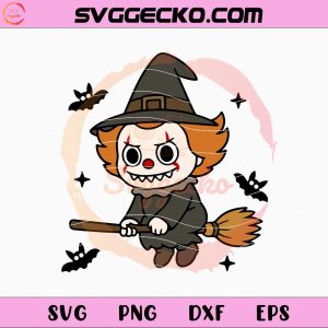 Pennywise Witch Labubu SVG, Labubu Halloween SVG, Labubu Horror Movies SVG PNG Files