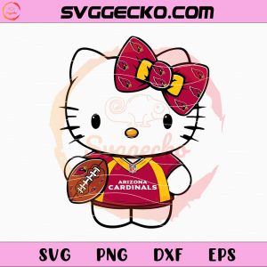 Hello Kitty Arizona Cardinals SVG, Hello Kitty Football Teams SVG, Hello Kitty NFL Teams SVG PNG
