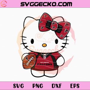 Hello Kitty Atlanta Falcons SVG, Hello Kitty Football Teams SVG, Hello Kitty NFL Teams SVG PNG