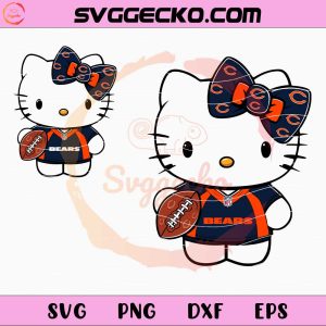 Hello Kitty Chicago Bears SVG, Hello Kitty Football Teams SVG, Hello Kitty NFL Teams SVG PNG