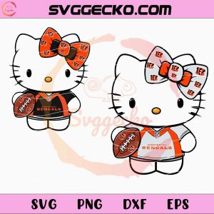 Hello Kitty Cincinnati Bengals SVG, Hello Kitty Football Teams SVG, Hello Kitty NFL Teams SVG PNG