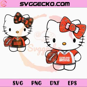 Hello Kitty Cleveland Browns SVG, Hello Kitty Football Teams SVG, Hello Kitty NFL Teams SVG PNG