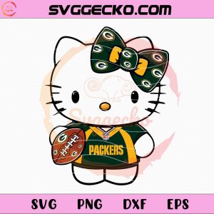 Hello Kitty Green Bay Packers SVG, Hello Kitty Football Teams SVG, Hello Kitty NFL Teams SVG PNG
