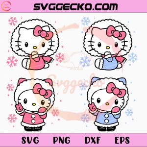 Hello Kitty Winter SVG Bundle, Hello Kitty Christmas SVG, Sanrio Christmas SVG PNG