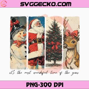 It's The Most Wonderful Time Of The Year PNG, Vintage Christmas Bookmarks PNG