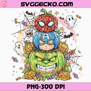 Marvel Superhero Pumpkin Halloween PNG, Marvel Superhero Halloween PNG