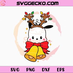 Pochacco Reindeer Christmas Bells SVG, Pochacco Christmas SVG, Sanrio Reindeer Christmas SVG