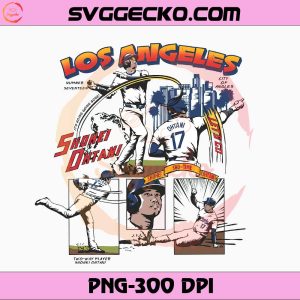 Shohei Ohtani Los Angeles D Comic PNG Design