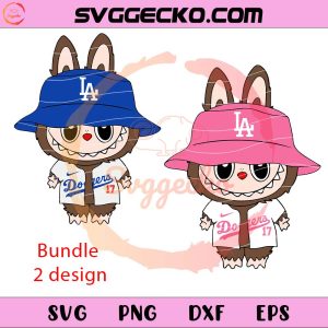 2Files LA Dodgers Labubu SVG, Dodgers Baseball Mascot SVG PNG
