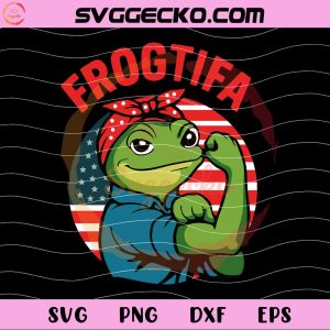 Funny Frogtifa Portland Frog SVG, Rosie The Riveter Frog SVG PNG