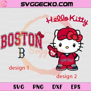 Hello Kitty X Boston Red Sox SVG, Hello Kitty Baseball SVG, Hello Kitty MLB Logo SVG PNG