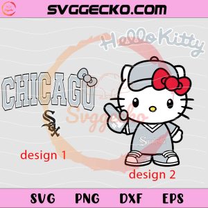 Hello Kitty X Chicago White Sox SVG, Hello Kitty Baseball SVG, Hello Kitty MLB Logo SVG PNG