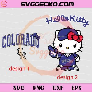 Hello Kitty X Colorado Rockies SVG, Hello Kitty Baseball SVG, Hello Kitty MLB Logo SVG PNG
