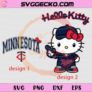 Hello Kitty X Minnesota Twins SVG, Hello Kitty Baseball SVG, Hello Kitty MLB Logo SVG PNG