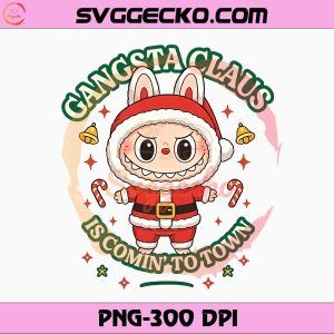 Labubu Gangsta Claus PNG, Santa Claus Labubu PNG, Labubu Christmas PNG