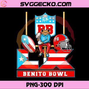 Bad Bunny Frog Mascot Super Bowl PNG, Benito Bowl LX 2026 PNG Design
