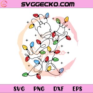 Daisy Duck Christmas Lights One Line SVG, Disney Christmas SVG PNG