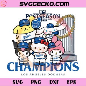 Hello Kitty And Friends Dodgers Champions 2025, Hello Kitty Champions World Series 2025 SVG