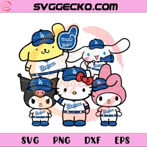 Hello Kitty And Friends Los Angeles Dodgers SVG, Hello Kitty Los Angeles Dodgers SVG
