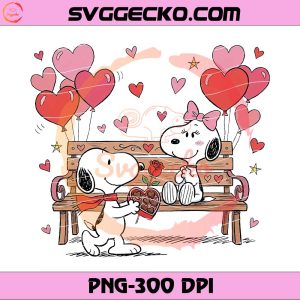 Lovely Snoopy Valentine PNG Design