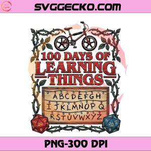 100 Days Of Learning Things PNG, Retro Stranger Things Style School PNG, Stranger Things School PNG