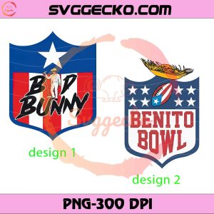 Bad Bunny Benito Bowl NFL PNG Bundle, Puerto Rico Flag Football PNG