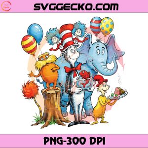 Dr. Seuss Characters Gang PNG, Read Across America Teacher Life PNG, Cat in the Hat PNG Design