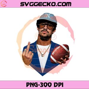 Funny Benito Middle Finger Football PNG, Bad Bunny Football 2026 PNG, Bad Bunny Super Bowl 2026 PNG