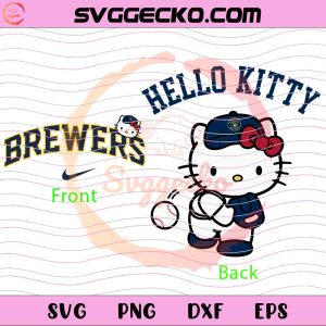 Hello Kitty Milwaukee Brewers MLB SVG, Hello Kitty Baseball Teams SVG, Hello Kitty MLB Teams SVG PNG