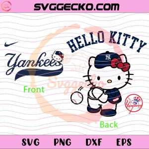 Hello Kitty New York Yankees MLB SVG, Hello Kitty Baseball Teams SVG, Hello Kitty MLB Teams SVG PNG