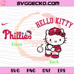 Hello Kitty Philadelphia Phillies MLB SVG, Hello Kitty Baseball Teams SVG, Hello Kitty MLB Teams SVG PNG