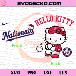 Hello Kitty Washington Nationals MLB SVG, Hello Kitty Baseball Teams SVG, Hello Kitty MLB Teams SVG PNG