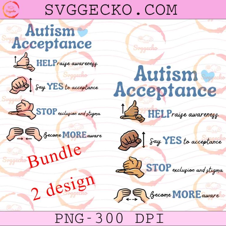 Autism Acceptance ASL Bundle PNG, Sign Language Autism