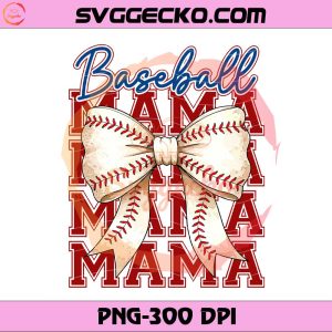 Baseball Mama PNG, Coquette Baseball Bow PNG, Game Day Baseball 2026 PNG