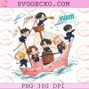 Cute BTS Sailing Crew PNG, Chibi Kpop Boys Arirang Boat PNG, BTS Arirang World Tour PNG Design