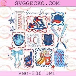 Cute Game Day Baseball PNG, Baseball Game Day Doodle PNG, Coquette Bow Baseball PNG 300 DPI