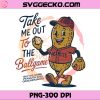 Take Me Out To The Ballgame PNG, Retro Peanut Baseball Player PNG, Vintage Baseball Mascot PNG Design
