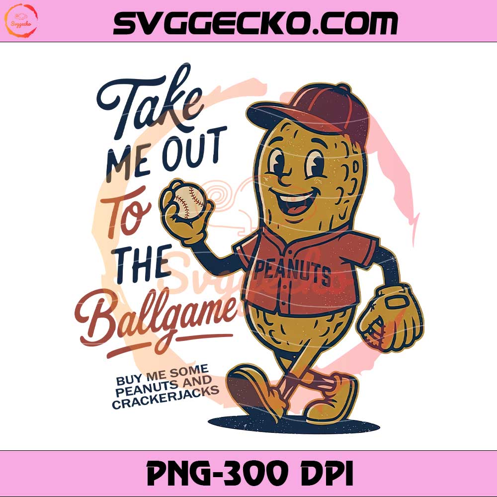Take Me Out To The Ballgame PNG, Retro Peanut Baseball Player PNG, Vintage Baseball Mascot PNG Design Take Me Out To The Ballgame PNG, Retro Peanut Baseball Player PNG, Vintage Baseball Mascot PNG Design