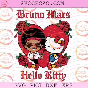 Bruno Mars Hello Kitty The Romantic Tour SVG, Sanrio Bruno Mars SVG, The Romantic Tour SVG PNG